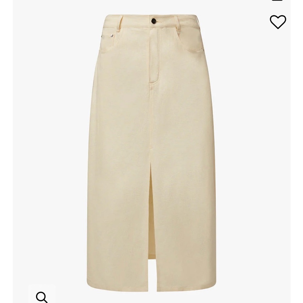 WeWoreWhat Front Slit Midi Skirt in Antique White, NWT size Small